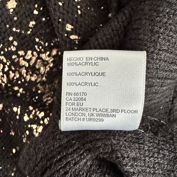 Sparkle & Fade Black Sweater with Gold Fleck M - Picture 3 of 9